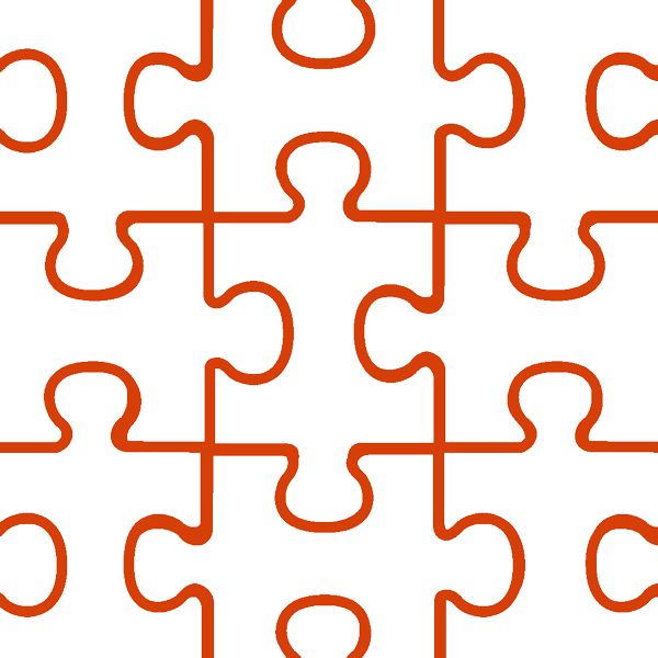 orange puzzle pieces